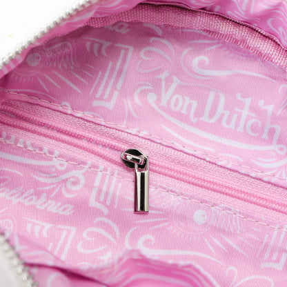 Rhinestone Bowling Bag - White Denim