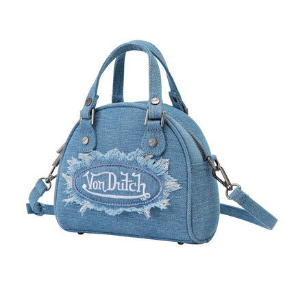 Denim Patch Bowling Bag - Light Denim
