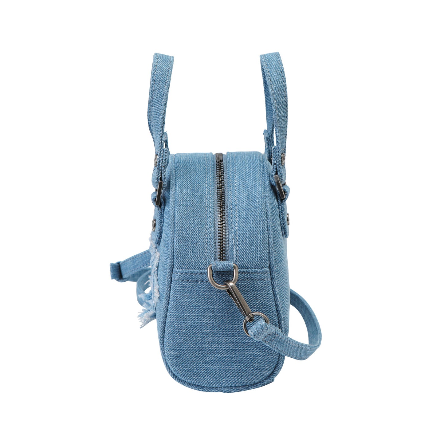 Denim Patch Bowling Bag - Light Denim