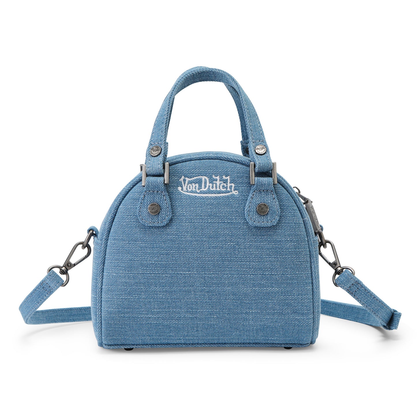 Denim Patch Bowling Bag - Light Denim