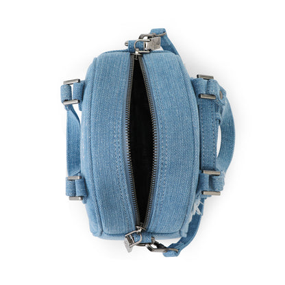 Denim Patch Bowling Bag - Light Denim