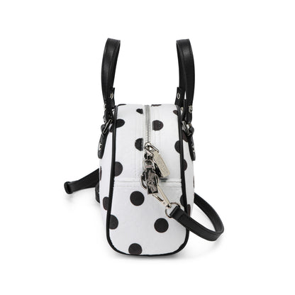 Velour Rhinestone Bowling Bag - Polka Dot
