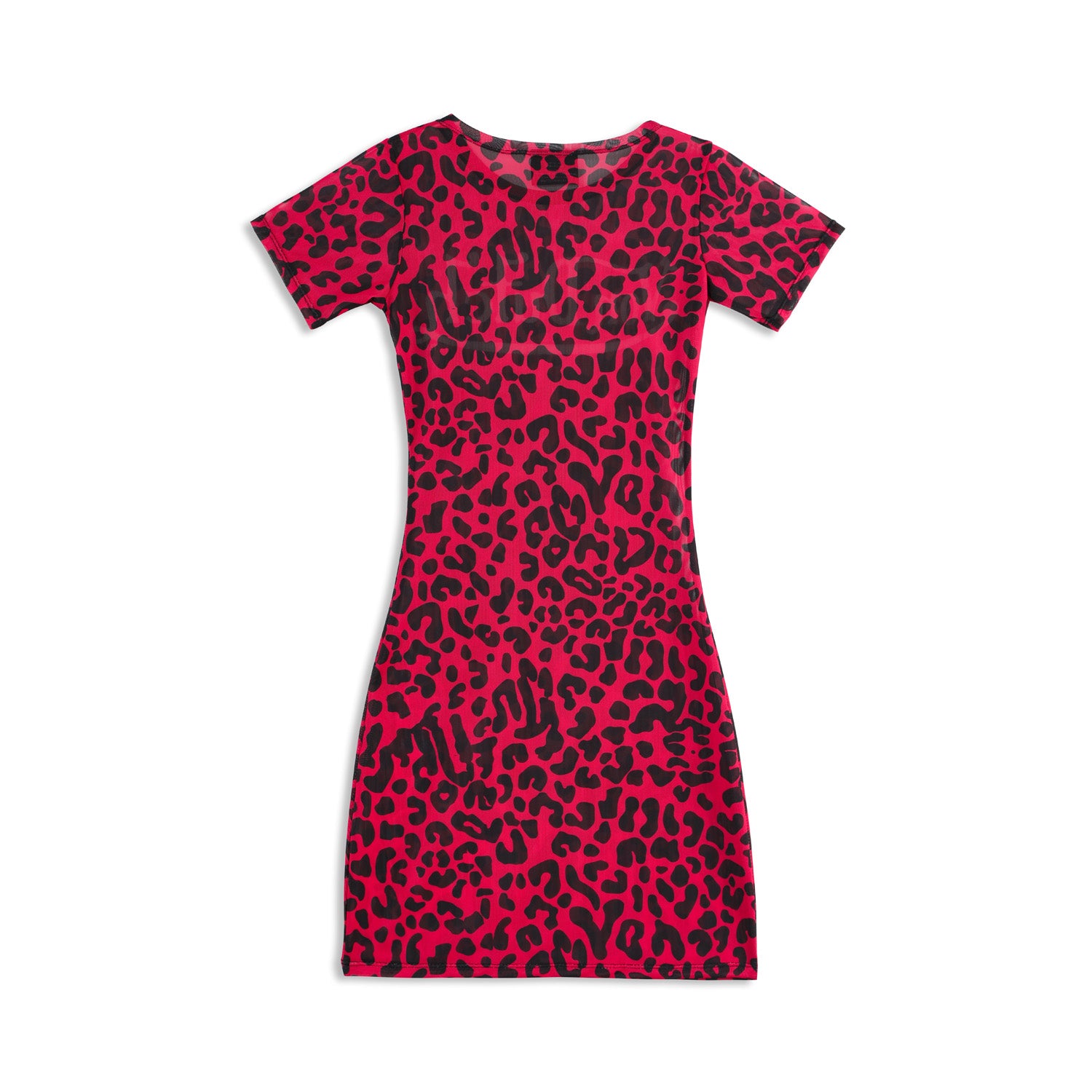 MESH COVER UP DRESS - PINK CHEETAH