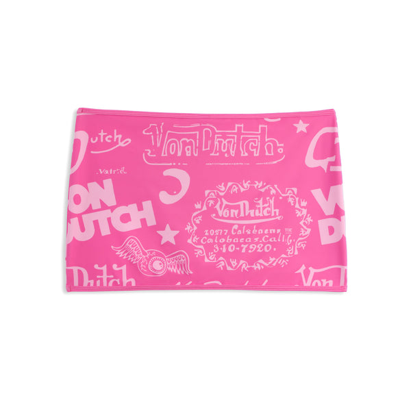 TUBE SKIRT - HOT PINK ALL OVER PRINT