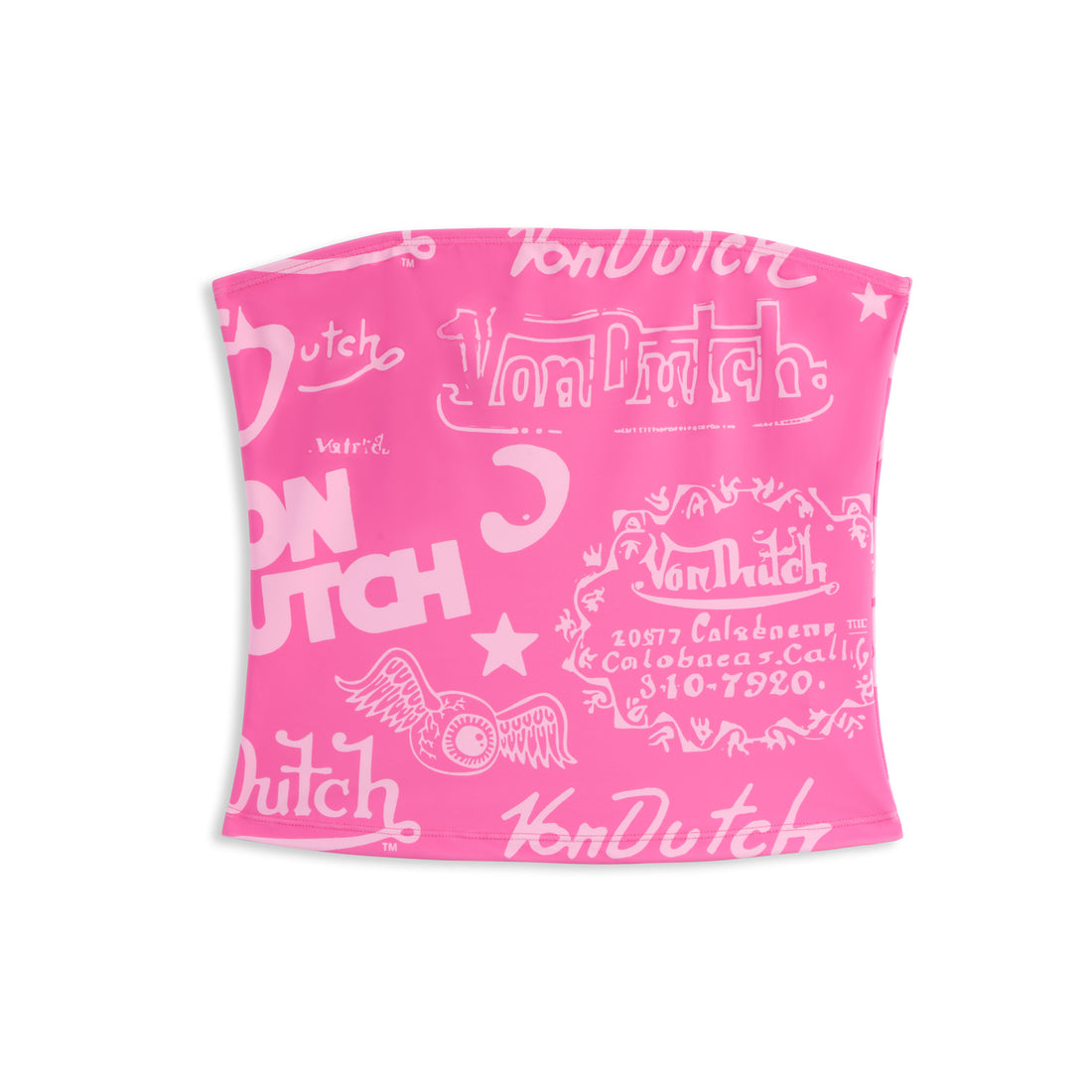 TUBE TOP - HOT PINK ALL OVER PRINT