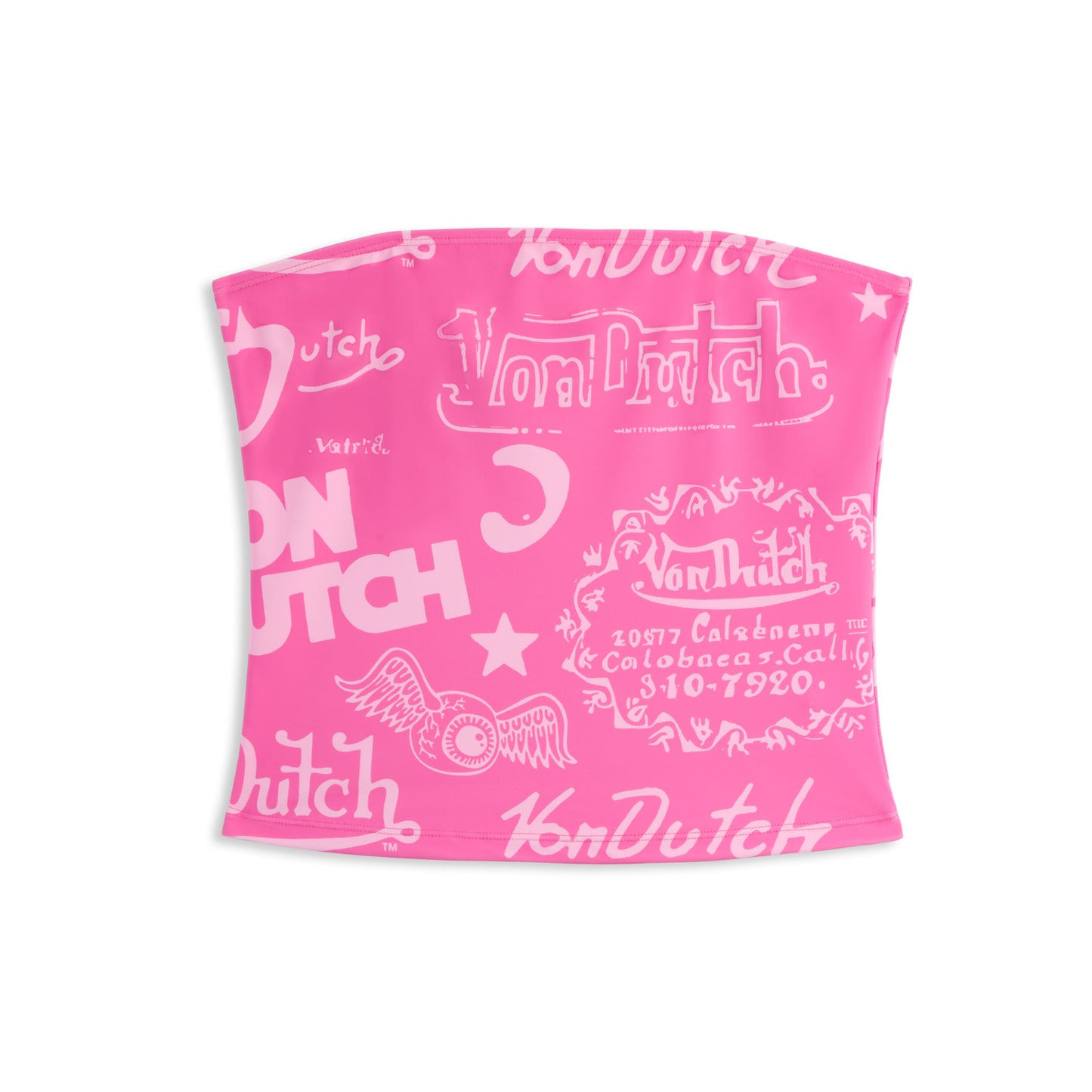 TUBE TOP - HOT PINK ALL OVER PRINT