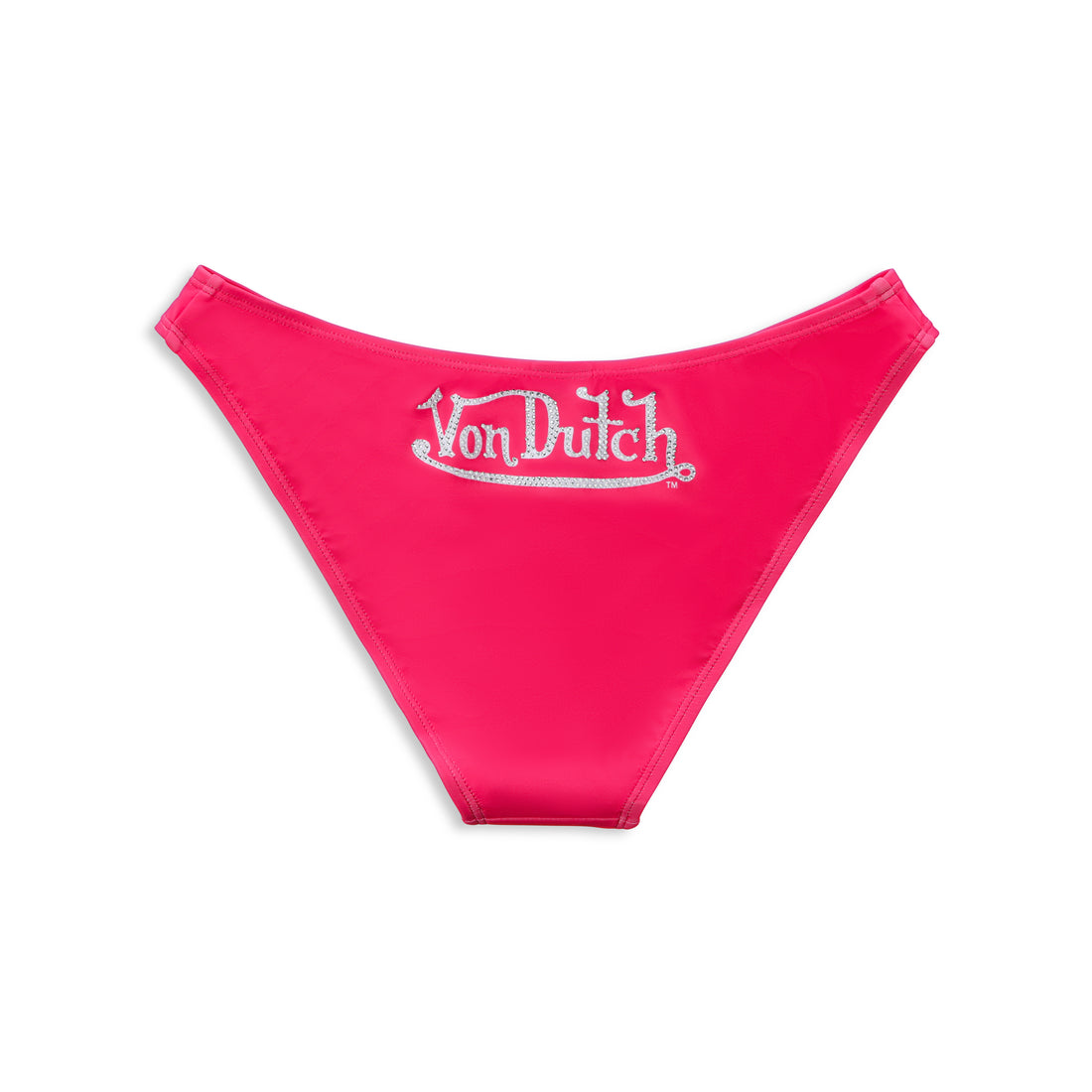 Rhinestone Classic High-Cut Bikini Bottoms - Hot Pink — image 3
