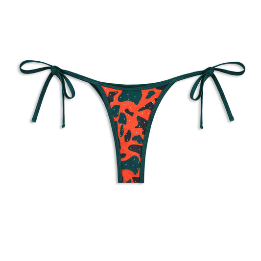 TWO TONE BIKINI BOTTOM - ORANGE CAMO