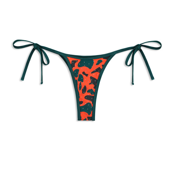 TWO TONE BIKINI BOTTOM - ORANGE CAMO