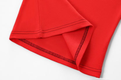 Rhinestone Cursive logo Tank - Red