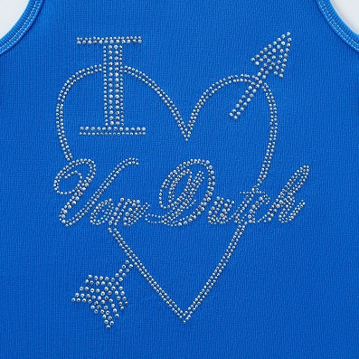 "I Love Von Dutch" Rhinestone Tank - Blue