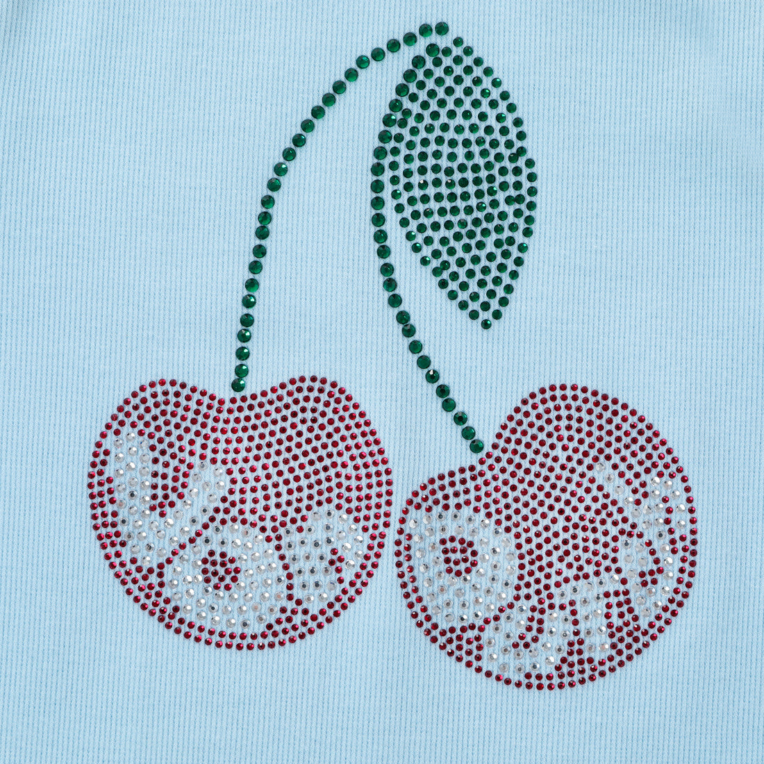 Rhinestone Cherry Tank - Blue
