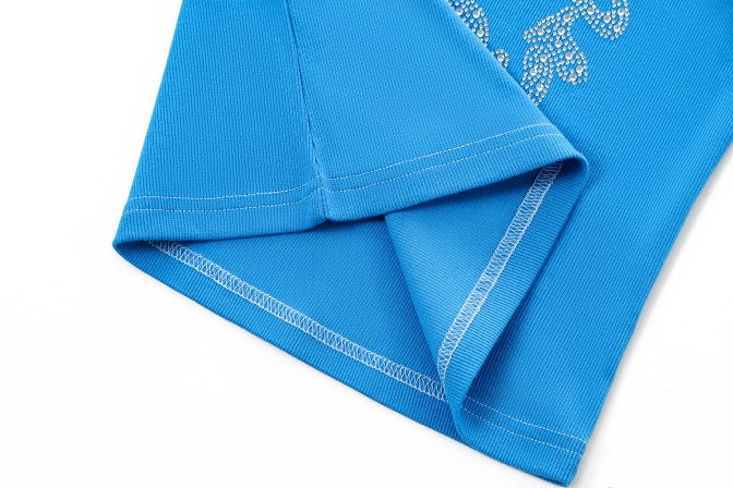 Rhinestone Warped logo Tank - Blue