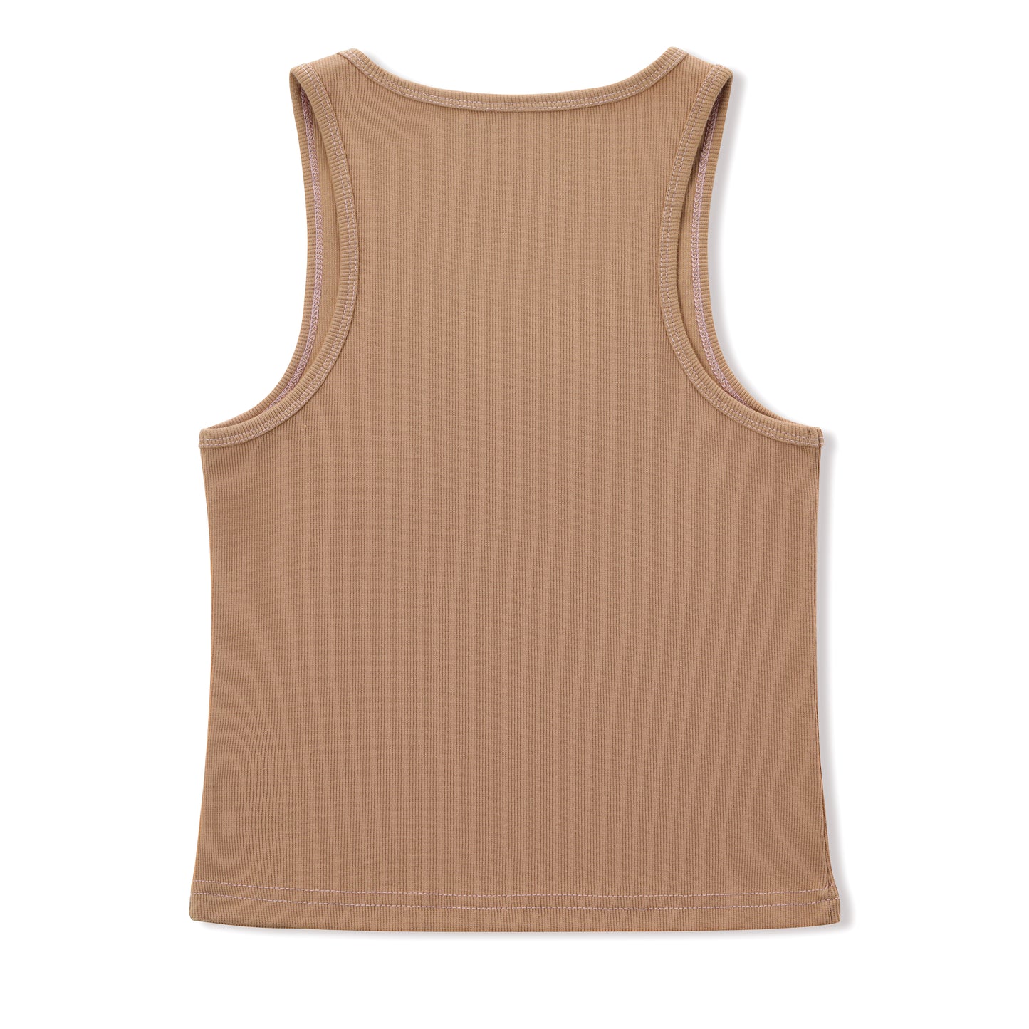 Rhinestone Warped logo Tank - Brown