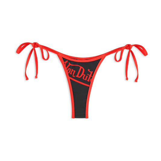 TWO TONE BIKINI BOTTOM - BLACK RED