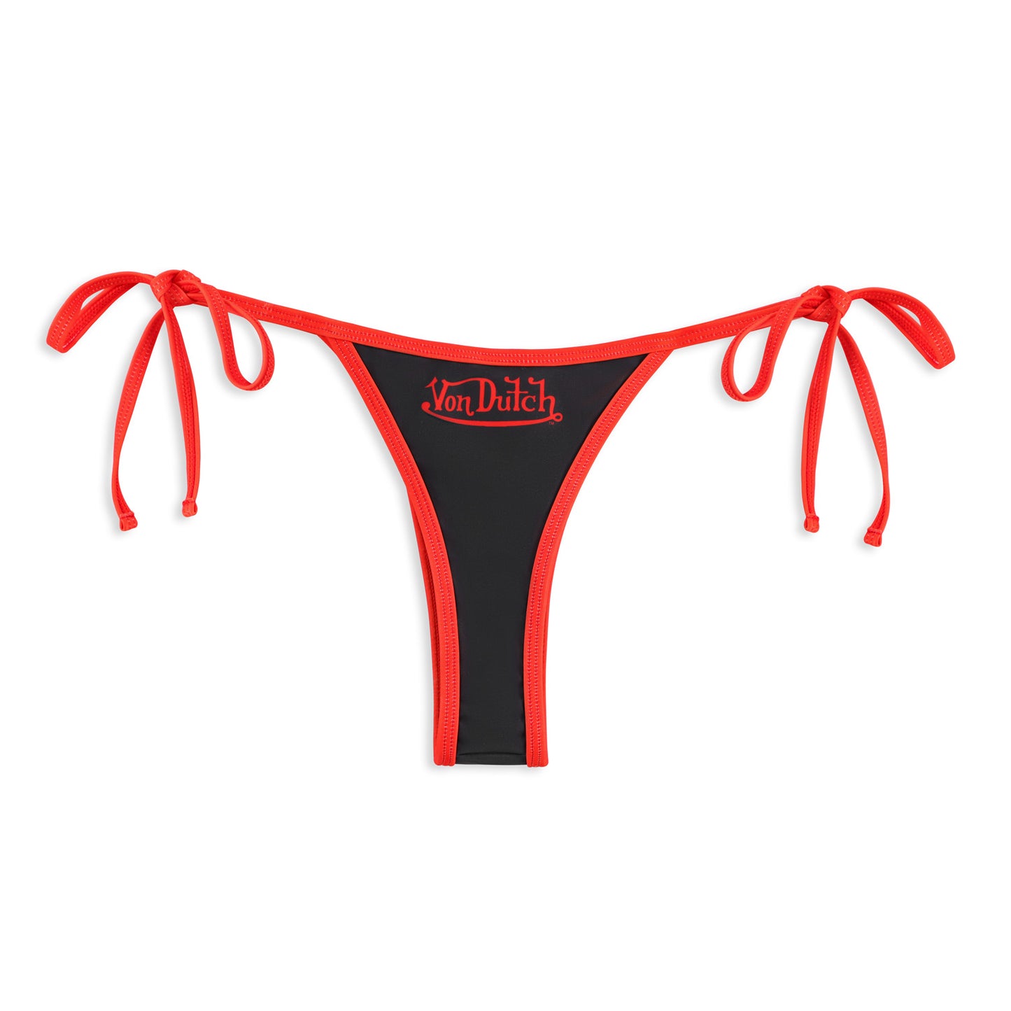TWO TONE BIKINI BOTTOM - BLACK RED