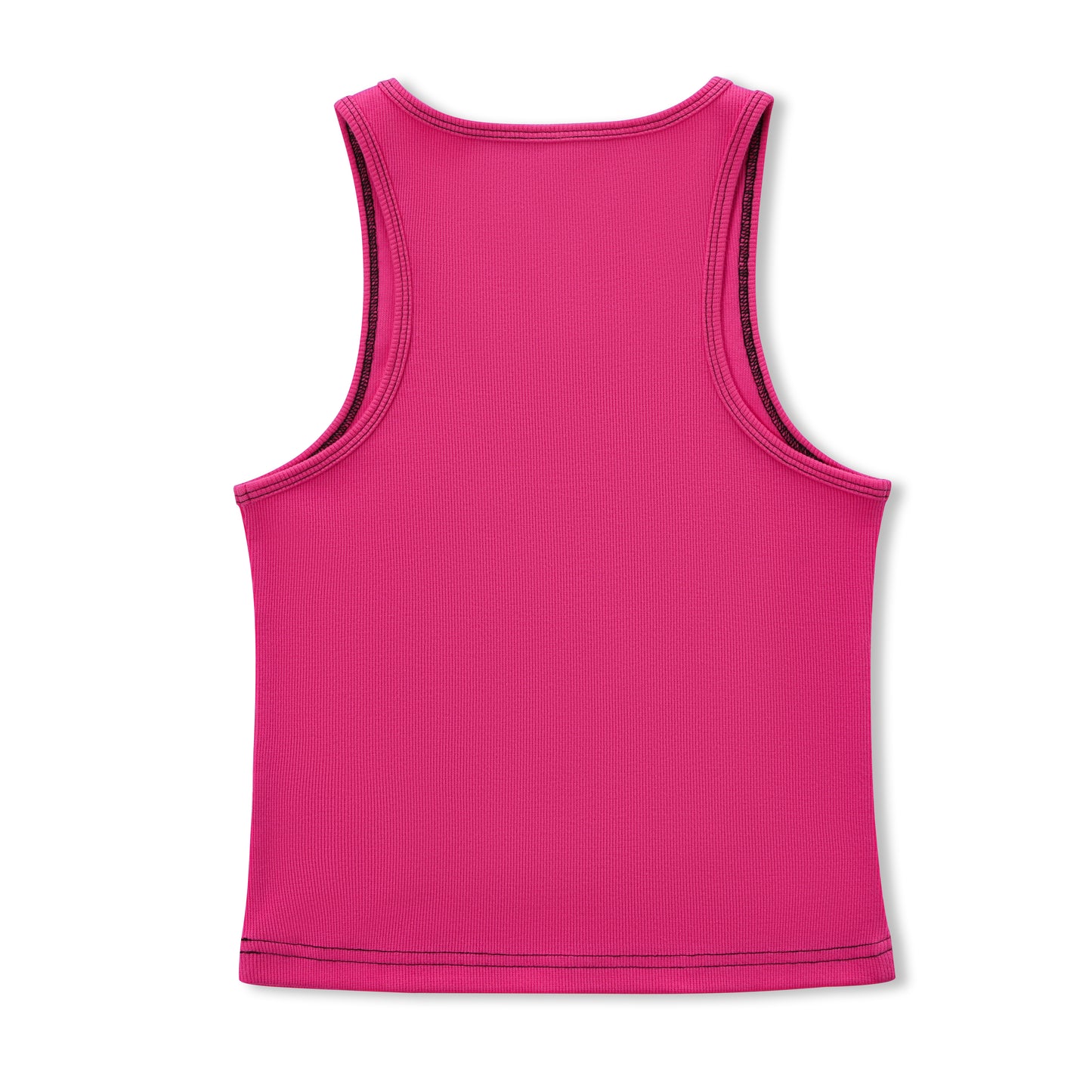 Rhinestone Warped logo Tank - Hot Pink