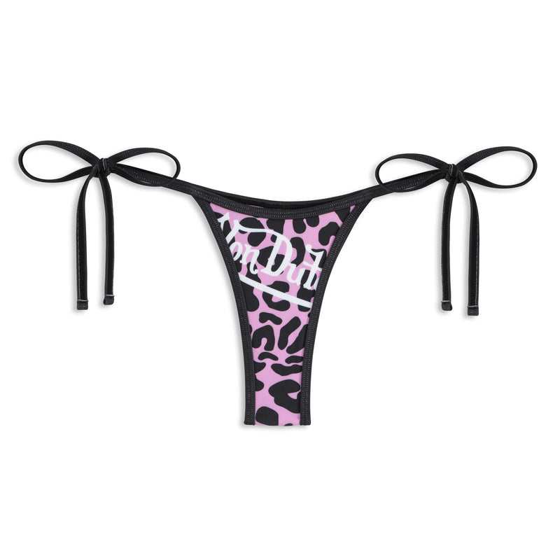 TWO TONE BIKINI BOTTOM - PINK CHEETAH