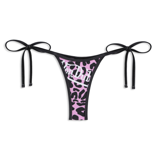 TWO TONE BIKINI BOTTOM - PINK CHEETAH