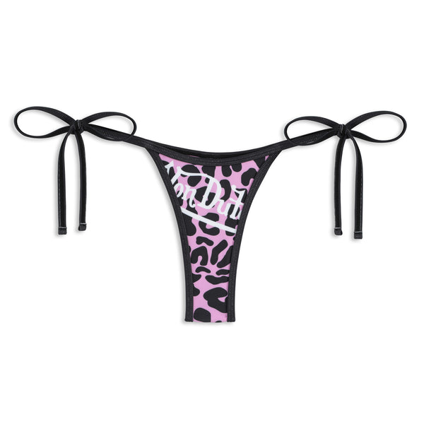 TWO TONE BIKINI BOTTOM - PINK CHEETAH