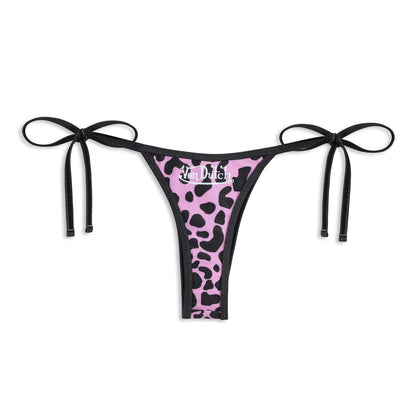 TWO TONE BIKINI BOTTOM - PINK CHEETAH