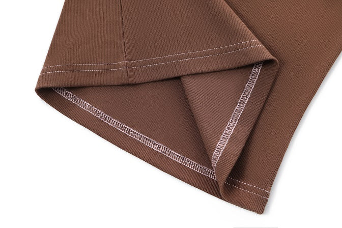 Rhinestone Cursive logo Tank - Brown