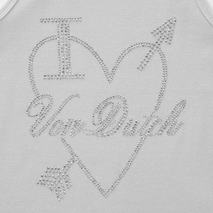 "I Love Von Dutch" Rhinestone Tank - Gray