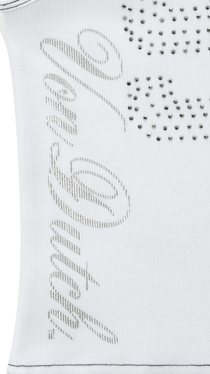 99' Rhinestone Tank - White