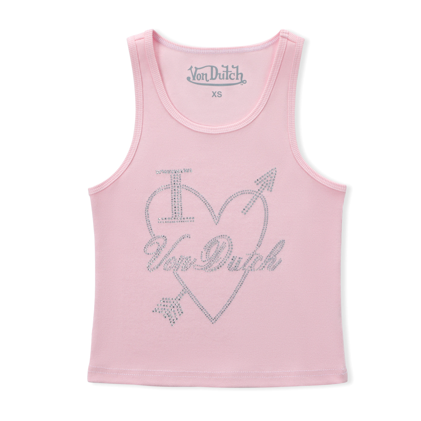 "I Love Von Dutch" Rhinestone Tank - Pink