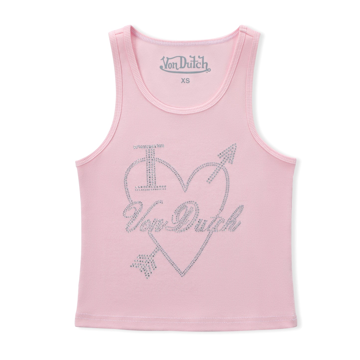"I Love Von Dutch" Rhinestone Tank - Pink