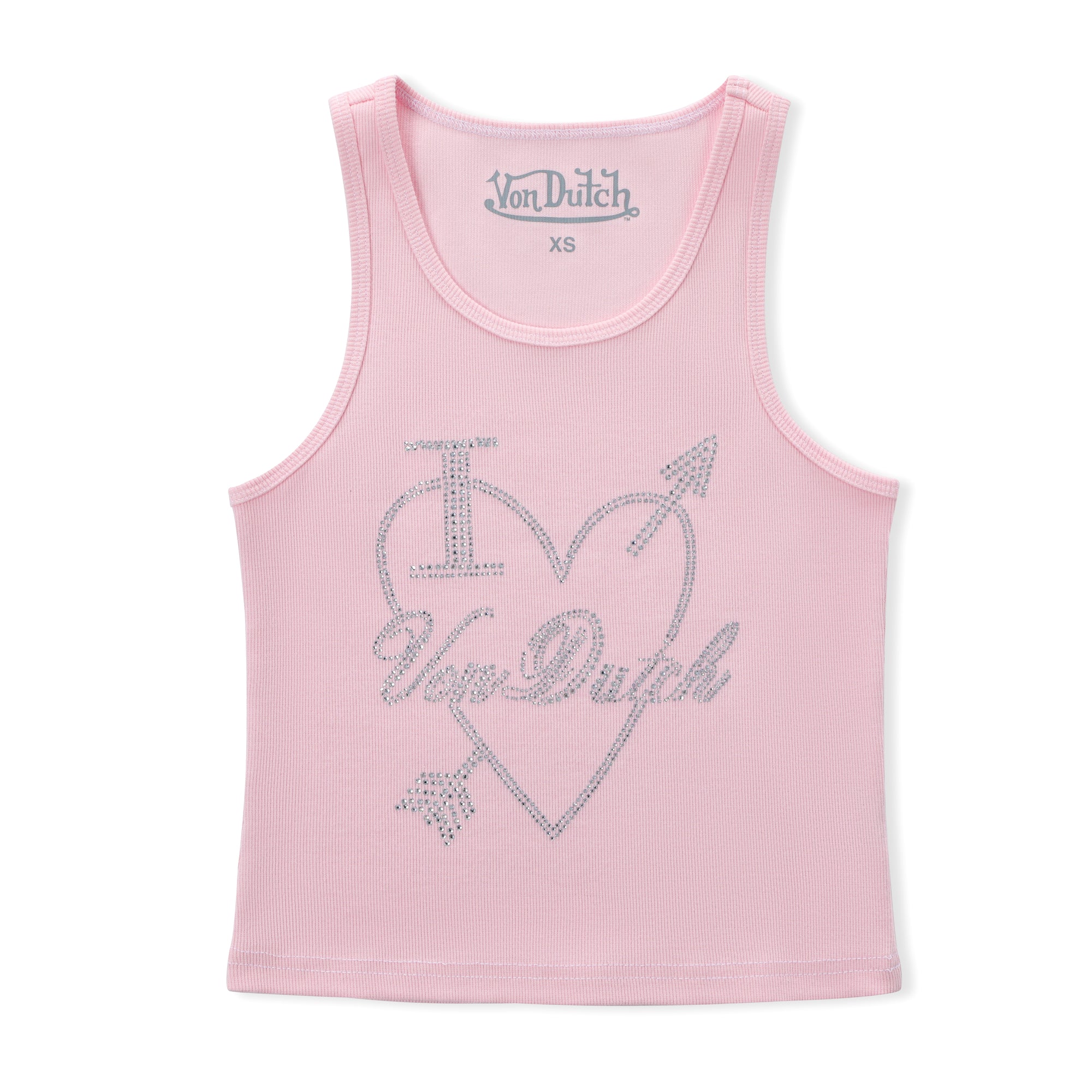 "I Love Von Dutch" Rhinestone Tank - Pink