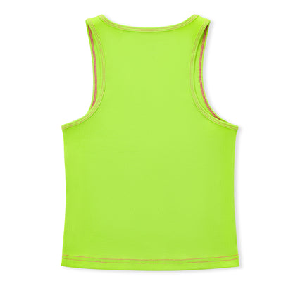 "I Love Von Dutch" Rhinestone Tank - Neon Green