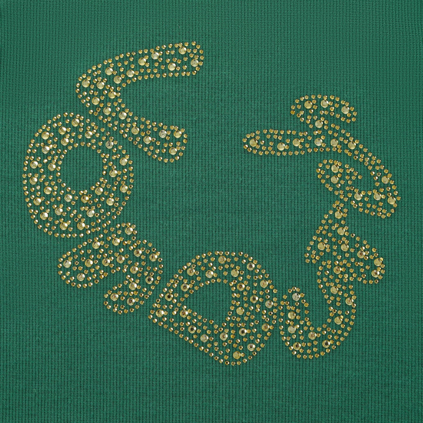 Rhinestone Warped logo Tank - Green