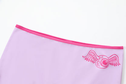 TWO TONE SWIM SKIRT -  PINK
