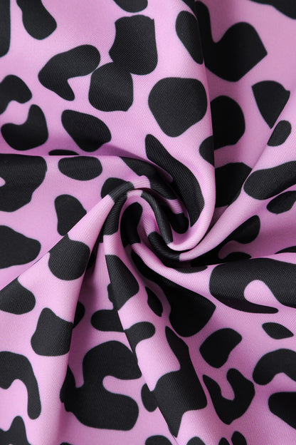 TWO TONE SWIM SKIRT -  PINK CHEETAH
