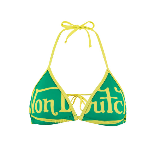 TWO TONE BIKINI TOP - GREEN