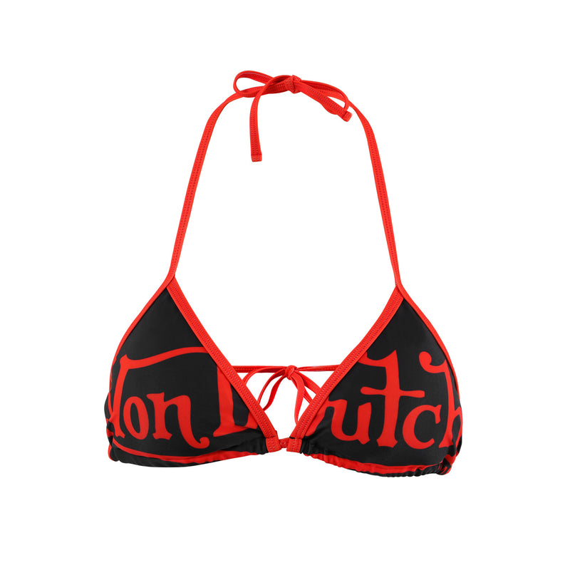 TWO TONE BIKINI TOP - BLACK RED