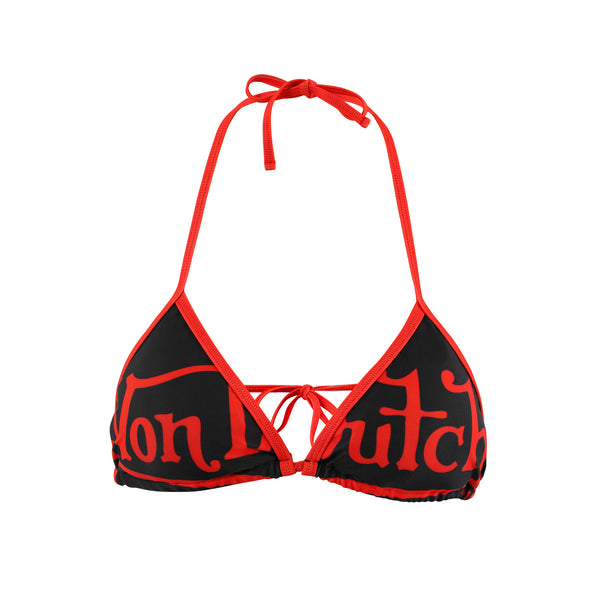 TWO TONE BIKINI TOP - BLACK RED
