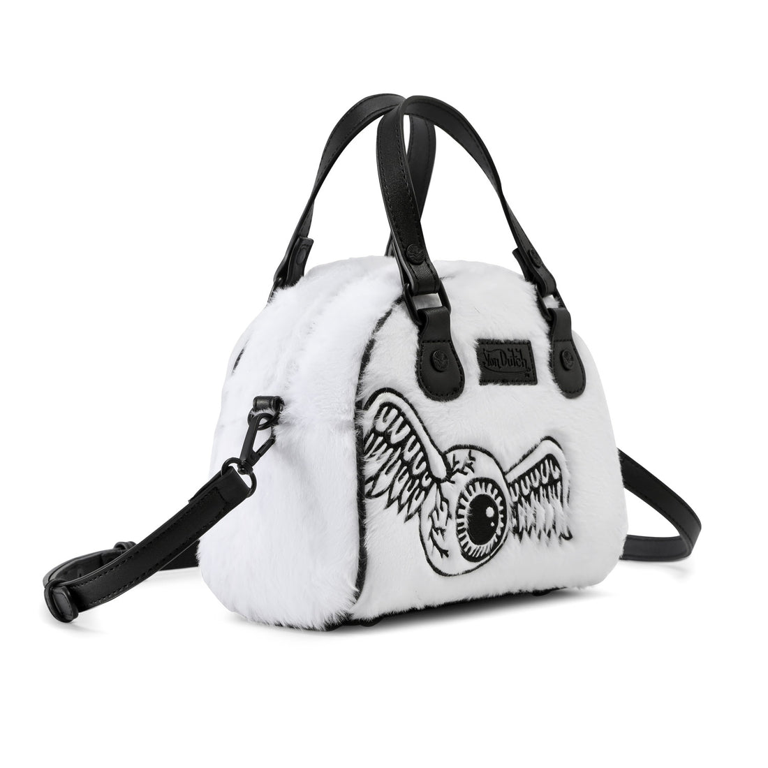White and Black Furry Bowling Bag — image 5