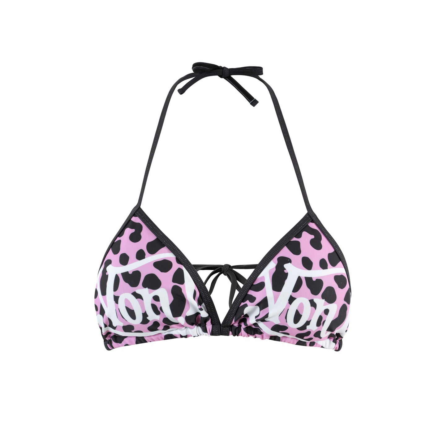 TWO TONE BIKINI TOP - PINK CHEETAH