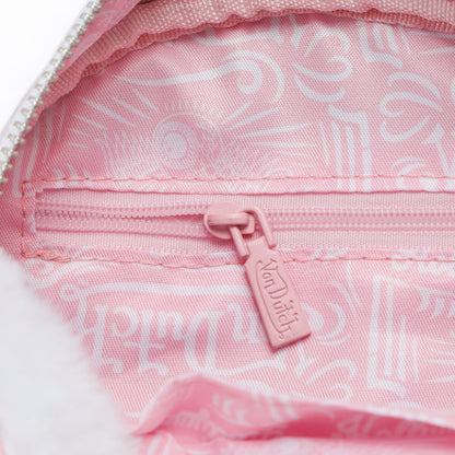 White and Pink Furry Bowling Bag