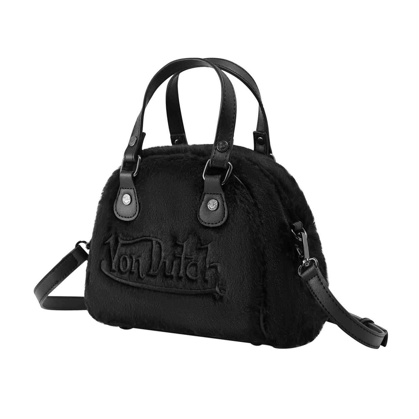 Von Dutch Black Furry Bowling Bag