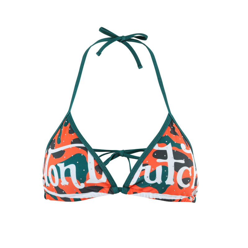 TWO TONE BIKINI TOP - ORANGE CAMO