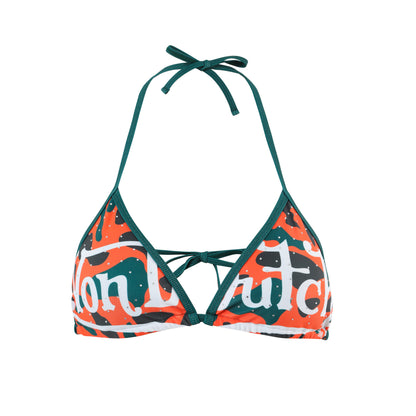 TWO TONE BIKINI TOP - ORANGE CAMO