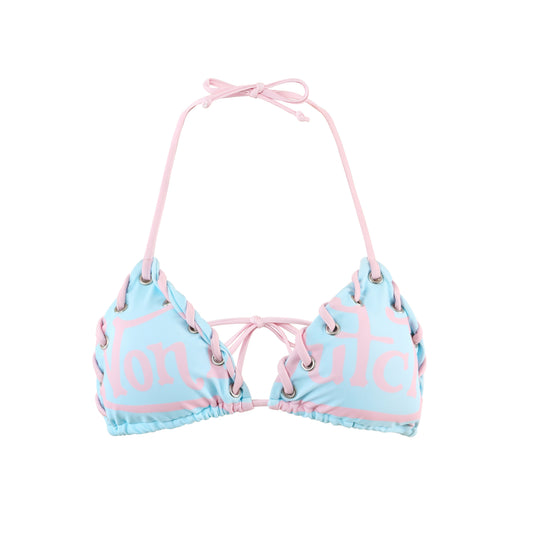 TWO TONE BIKINI TOP - BABY BLUE