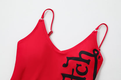 Women's One Piece Suit - Red & Black