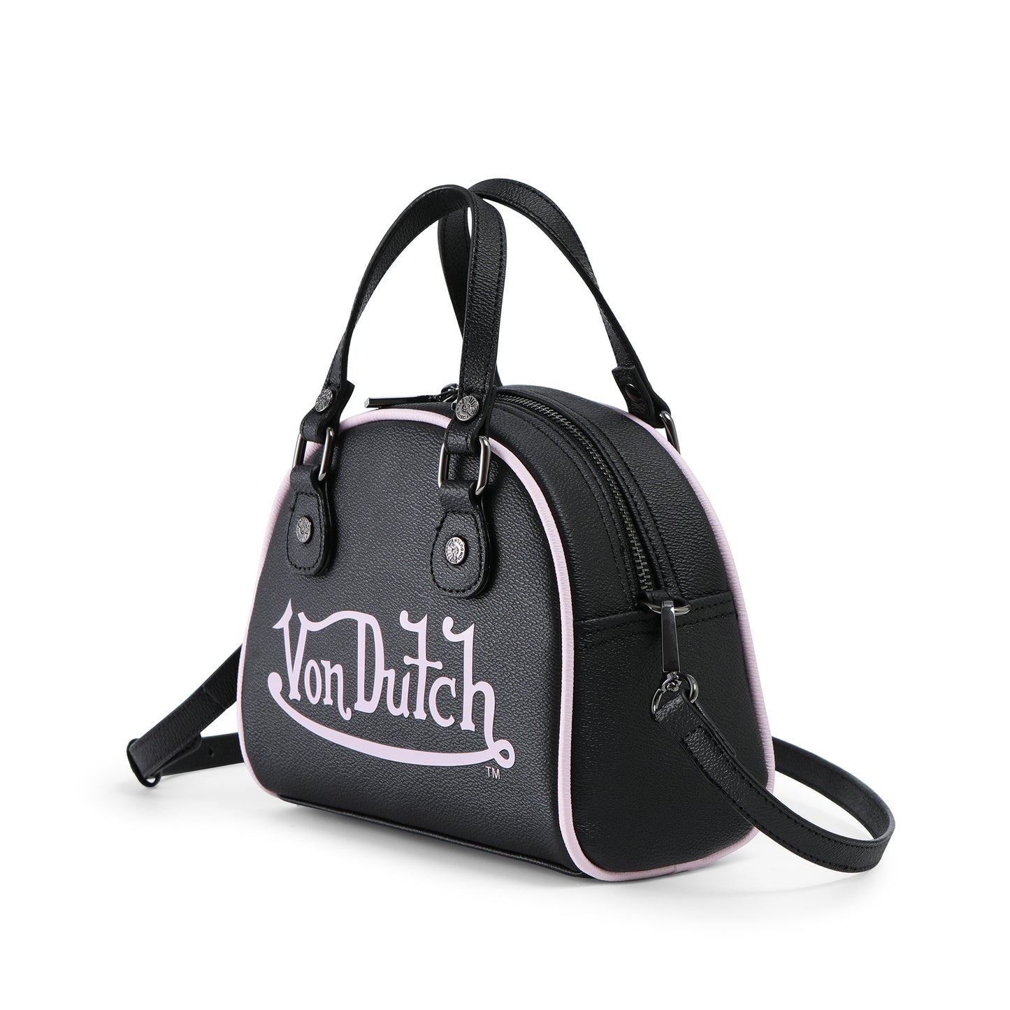 Black & Pink Two-Tone Bowling Bag