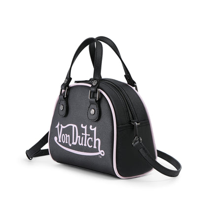 Black & Pink Two-Tone Bowling Bag