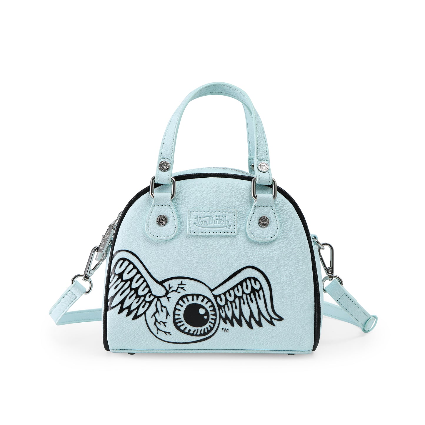 Light Blue & Black Two-Tone Bowling Bag