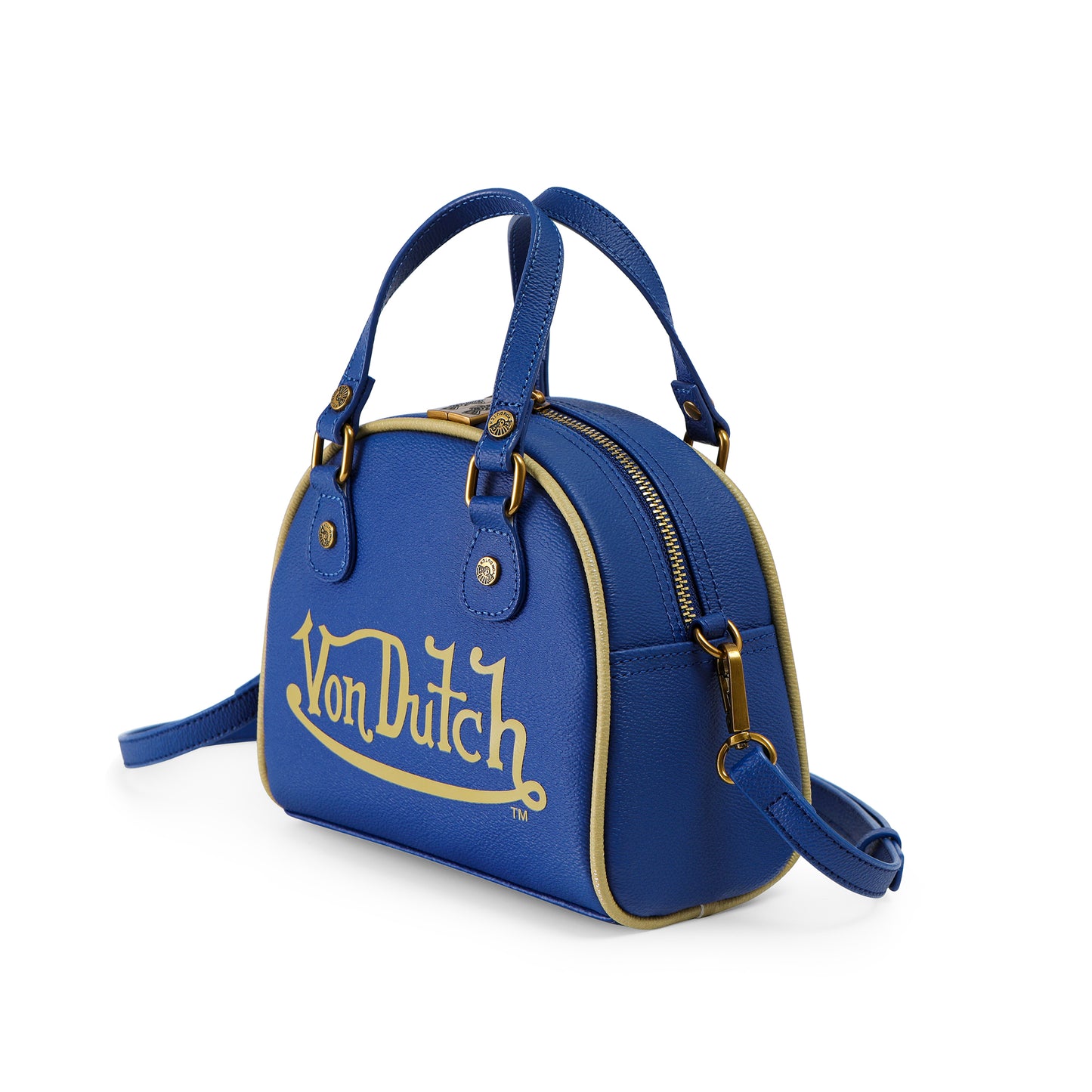 Navy Blue & Gold Two-Tone Bowling Bag